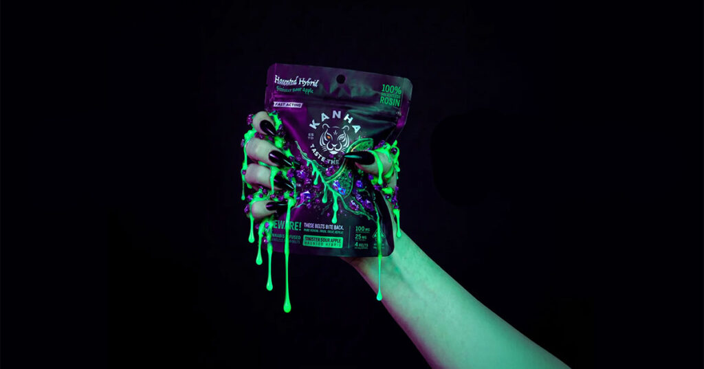 Kanha Launches Blacklight-Reactive ‘Sinister Sour Apple’ Edibles for Halloween